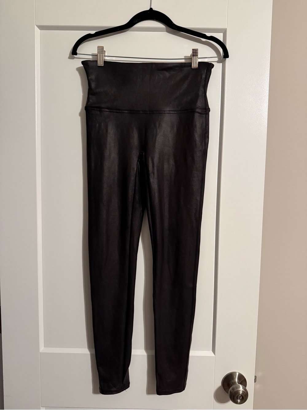 SPANX Black Faux Leather High-Waist Leggings